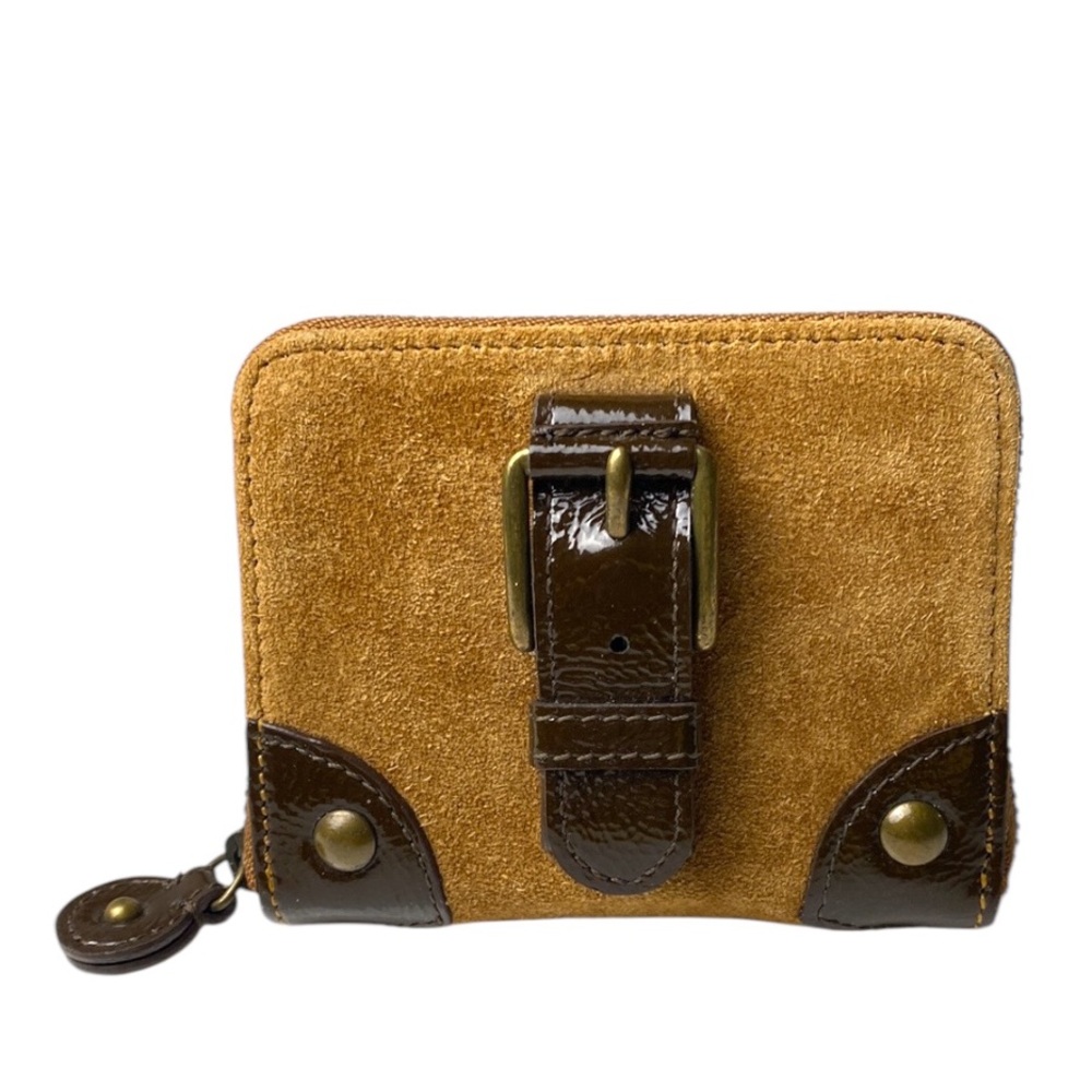 J. Crew 100% Leather Change/ Money Holder Tan Brown Trim Wallet Small Purse